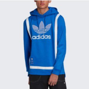 Adidas Originals Warm Up Trefoil Hoodie, Mens Size S • Blue/White • GK0644 • NWT